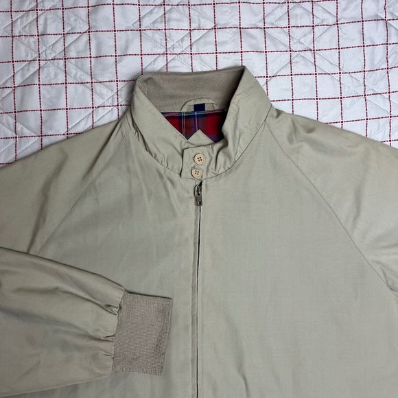 COOPER SPORTSWEAR Other - COOPER SPORTSWEAR Mens Beige Harrington Jacket Plaid Lined Size XL